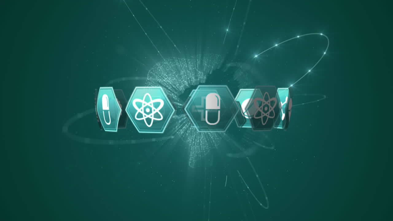 의료 아이콘 과 지구