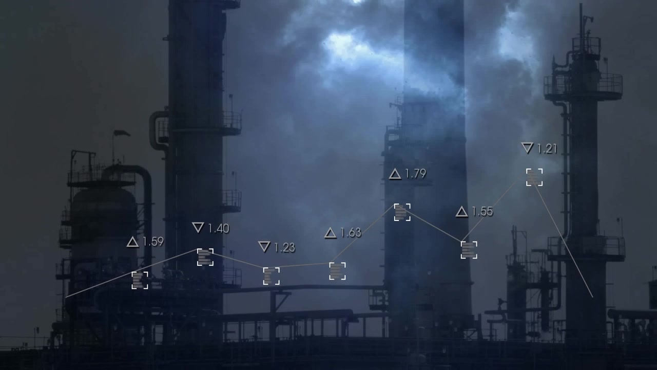 Animation of data processing over factory