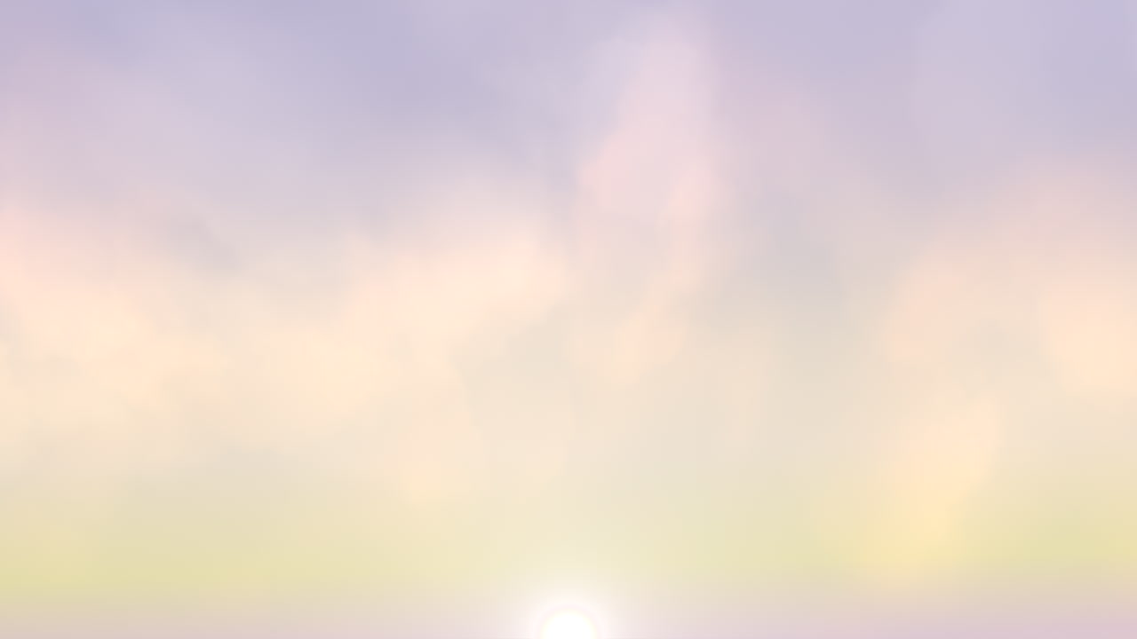 일출 하늘에 태양이 있는 낭만적인 구름