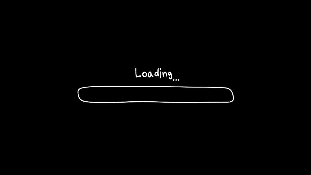 Animation colorful loading bar on black background.