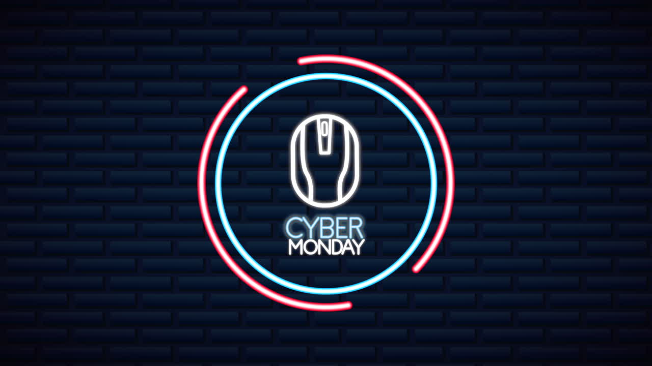 cyber lunes luces de neón animación con el ratón
