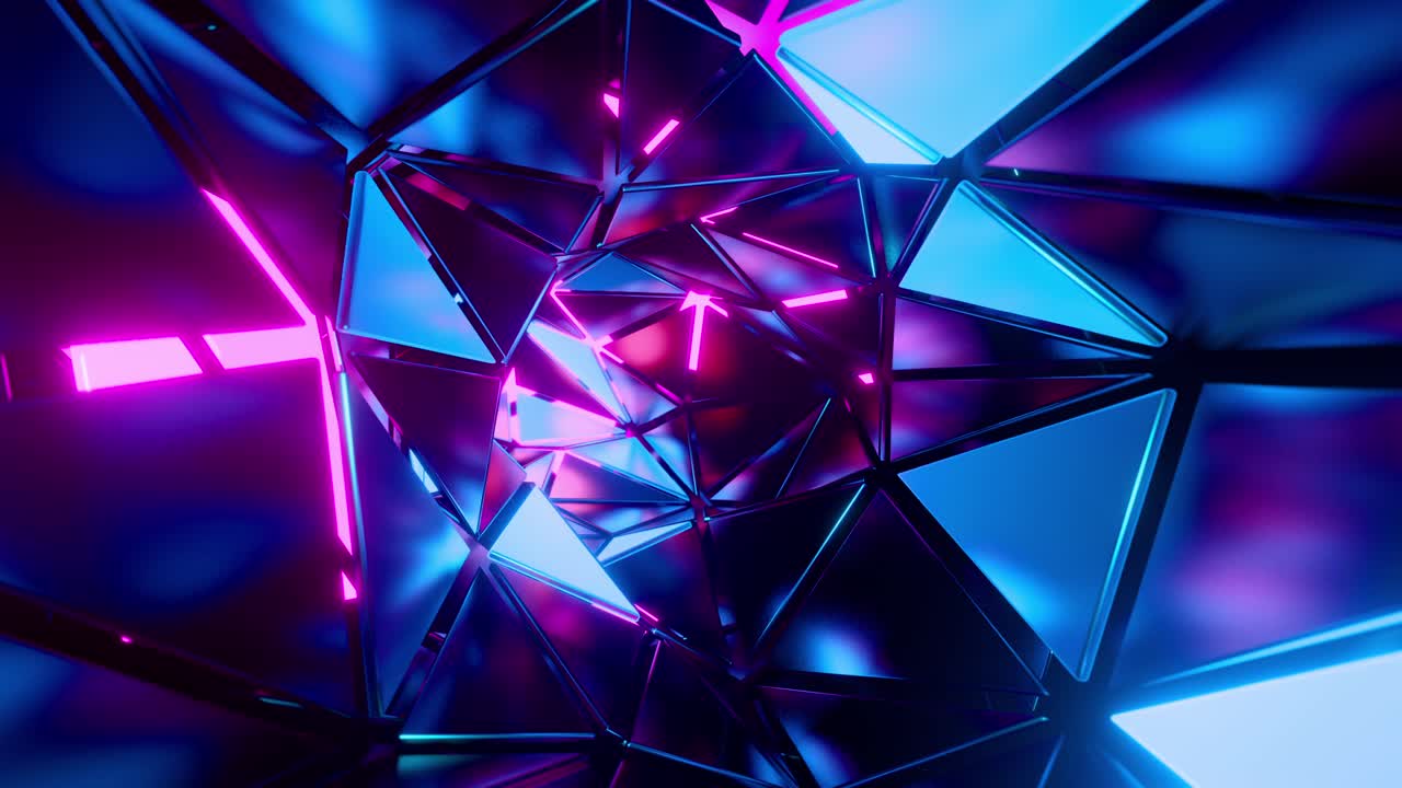 un túnel abstracto azul y rosa. animación en bucle