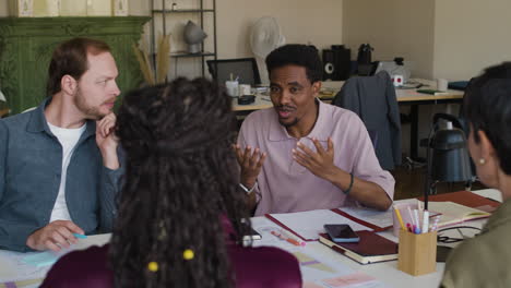 diverse business team in an office meeting