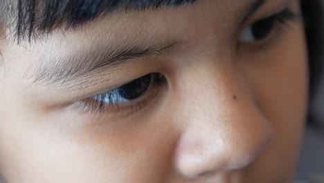 close up of a young girl's eye