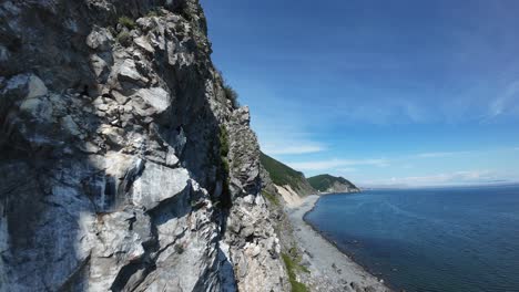 Experience stunning coastal cliffs and serene shorelines from above in daytime exploration