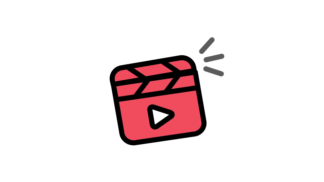 Animated Red Clapperboard Icon Clapping for Video Production
