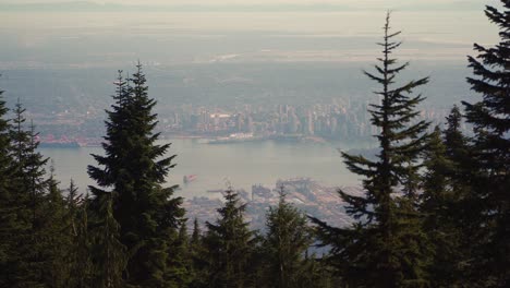 aerial view of vancouver city, british columbia, canada, from north vancouver in 4k