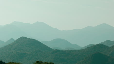 misty mountain range