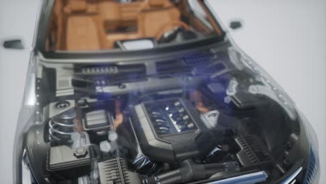 motores de automóviles detallados y otras piezas