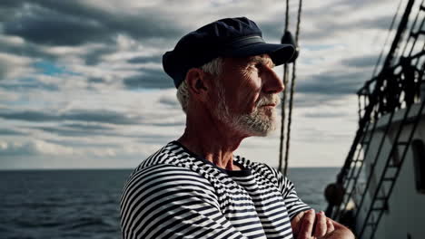 a senior sailor on deck