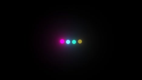 loading circle icon on black background. buffering spinner download or upload progress. colorful rainbow balls floating