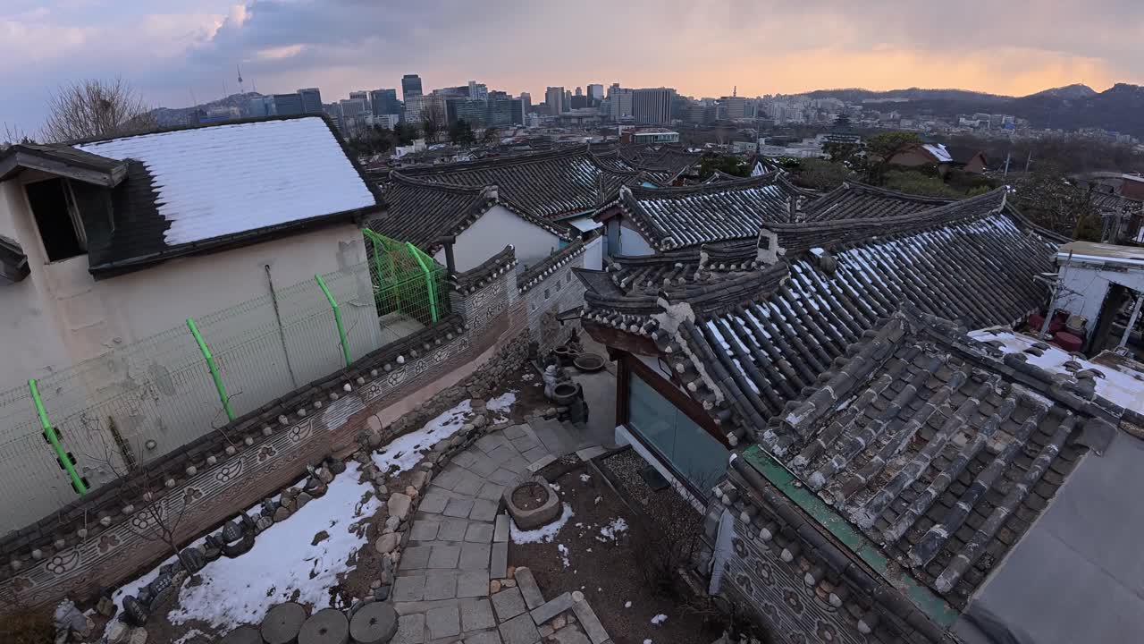 Bukchon Hanok Village In Seoul, South Korea - High Angle Shot