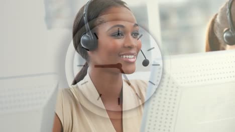 Woman-working-in-Callcenter