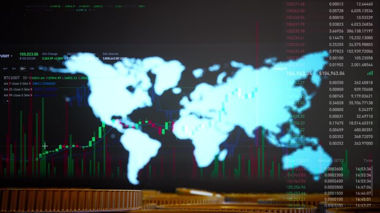 Stock Market Candlestick Chart Pattern Design Background, Business Financial Growth