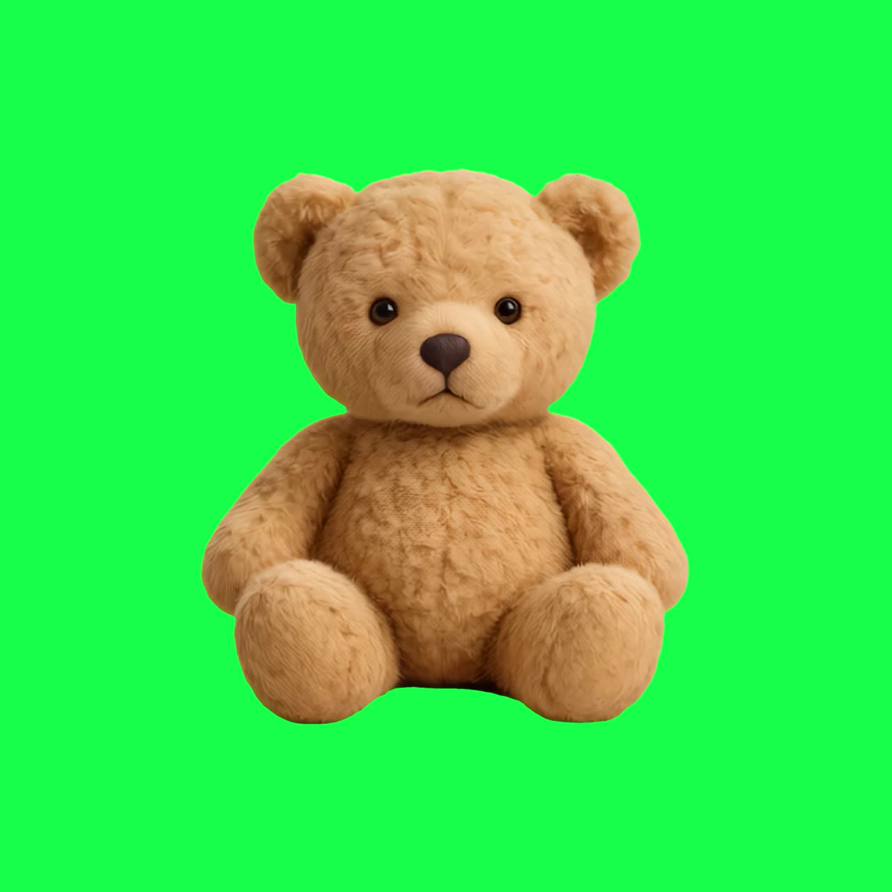 Animazione di un simpatico orsacchiotto di peluche, video 4K trasparente, green screen