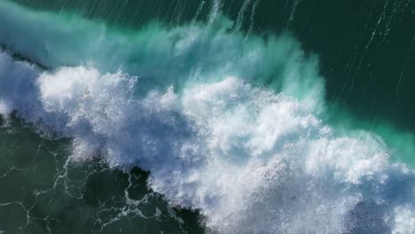 powerful breaking waves on the sea of playa valcovo in arteixo, a coruña, spain