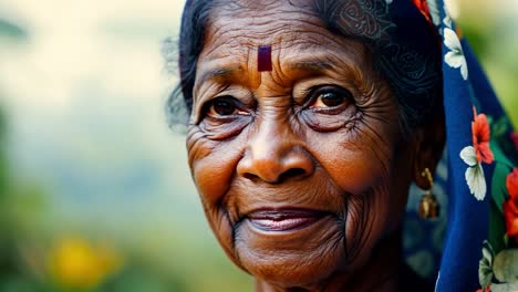 portrait of an elderly indian woman