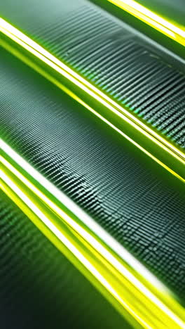 a black and yellow striped background with a green line. the stripes are very thin and the background is very dark