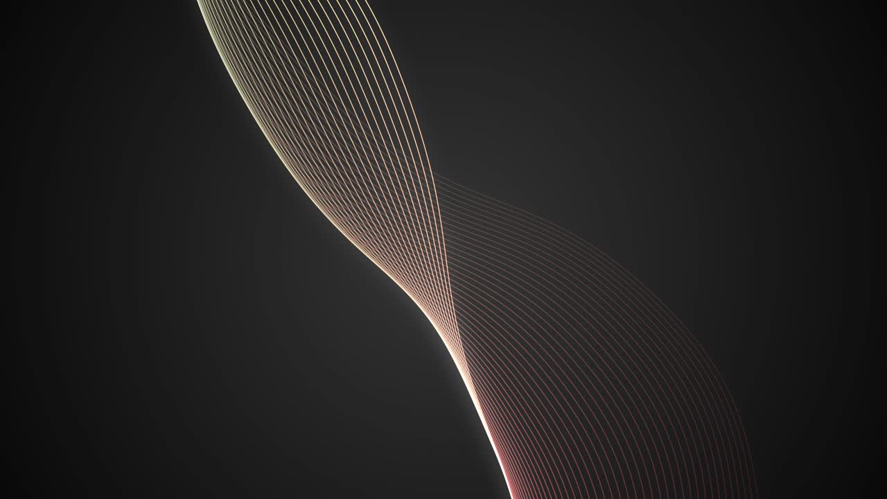 3D animated background of seamless lines curvy glowing stripes and waves abstract dynamic motion graphics gradient visual effects pattern colour black white