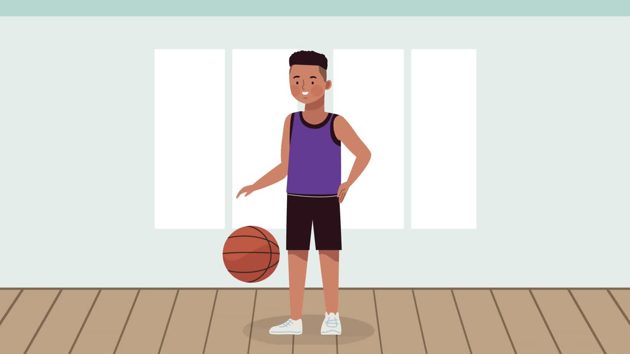 animación de personajes deportivos de atletas masculinos