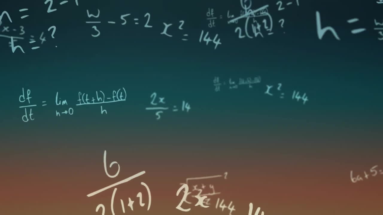 animación del procesamiento de datos matemáticos sobre un fondo oscuro