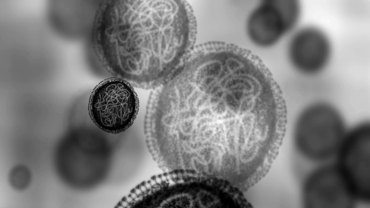 bacterias bajo el microscopio, partículas de virus