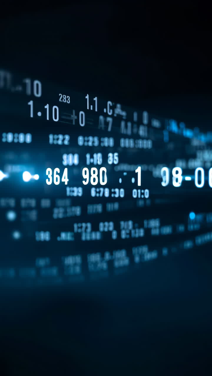 Abstract Digital Data Display in Blue Hues