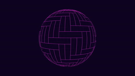 purple geometric grid pattern on 3d sphere