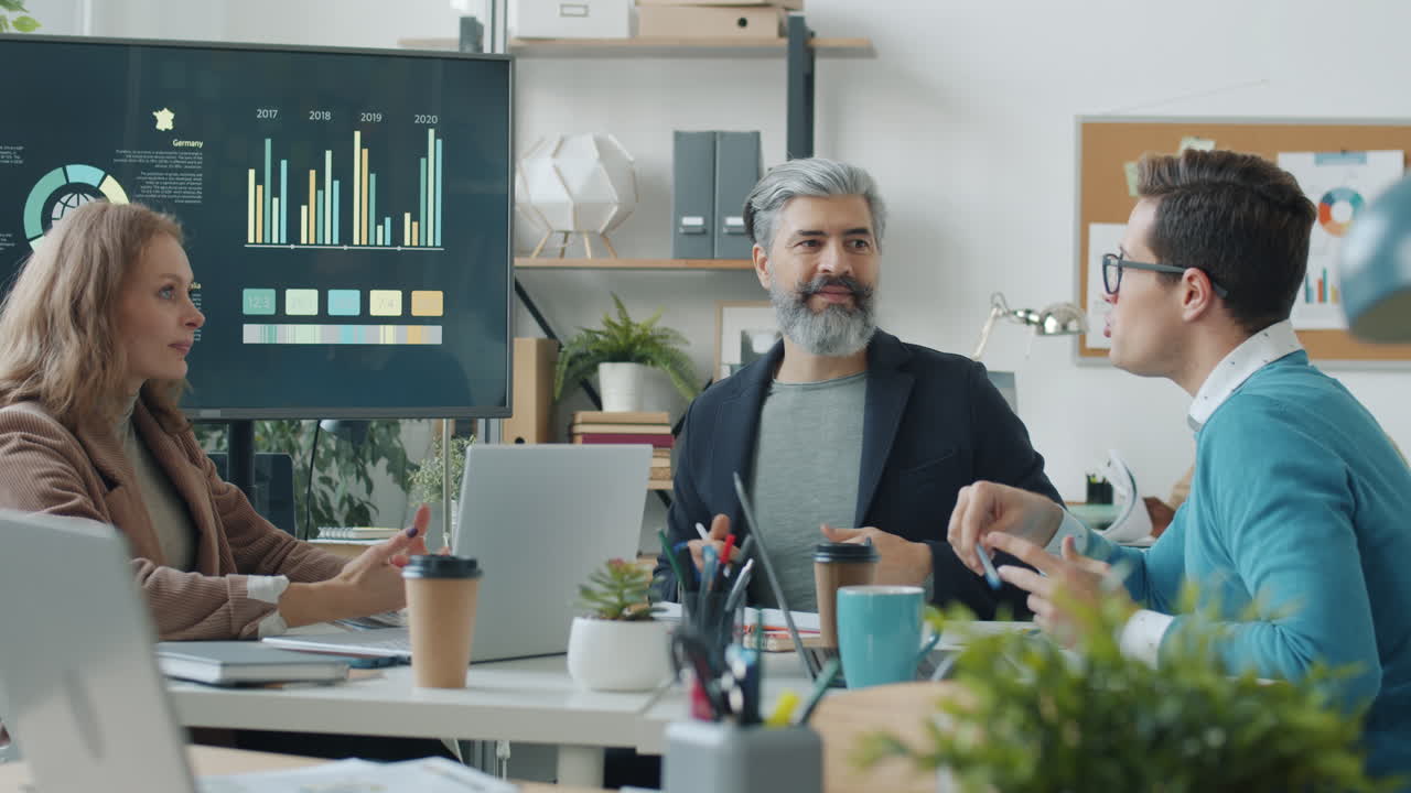 Business Meeting in Modern Office