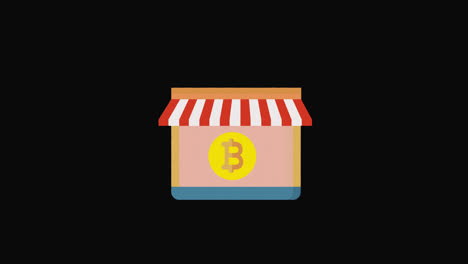 Motion-Graphics-Animation-Des-Bitcoin-Marktsymbols-Mit-Alphakanal,-Transparentem-Hintergrund,-Prores-444