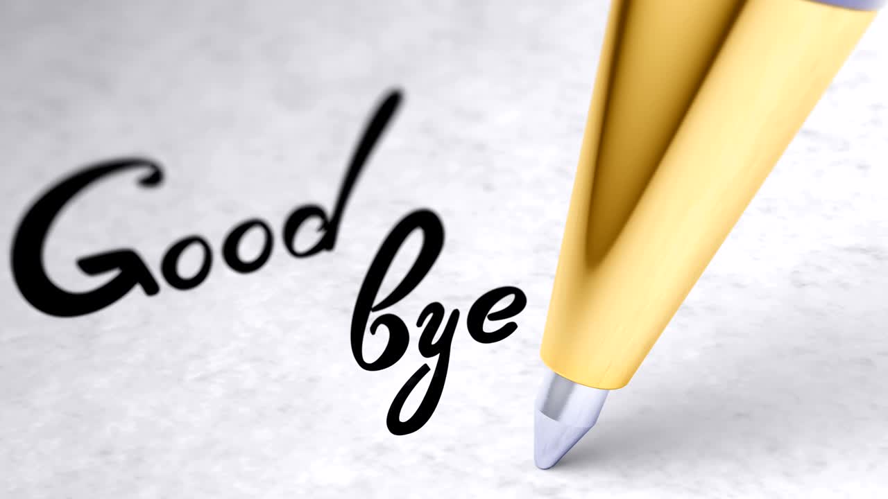 바이 (goodbye) 라는 단어가 4k 해상도에서 촬영된 영상입니다.