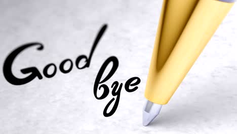 "good bye" on the page. looping footage has 4k resolution.