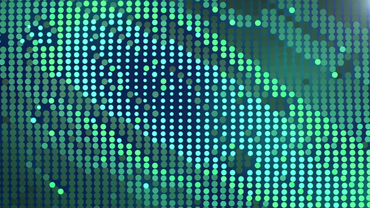 Animated multicolored background of round particles