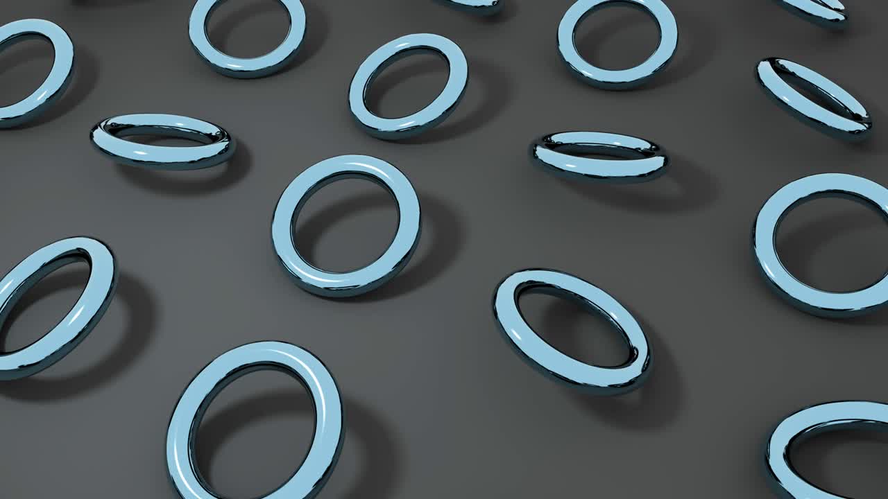 3d toroide azul girando en la superficie oscura. abstracto creativo 4k animación de bucle sin costuras.