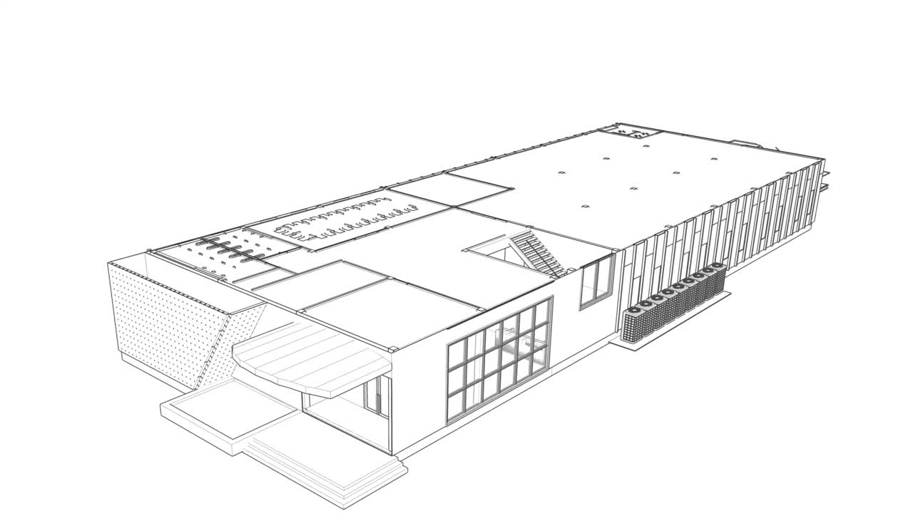 건물 도면의 3d 애니메이션