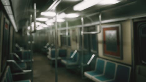 subway car in usa empty because of the coronavirus covid-19 epidemic