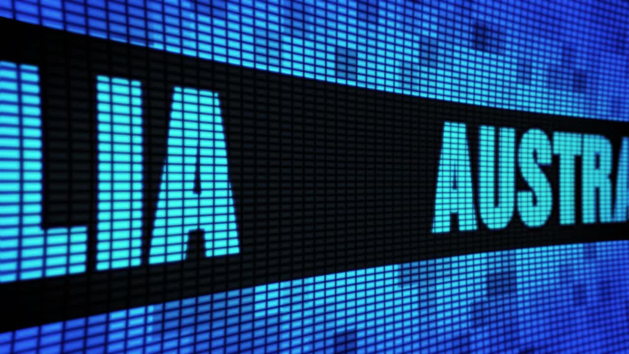 Australia on a LED screen