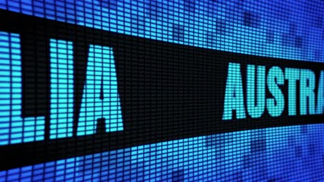 Australia on a LED screen