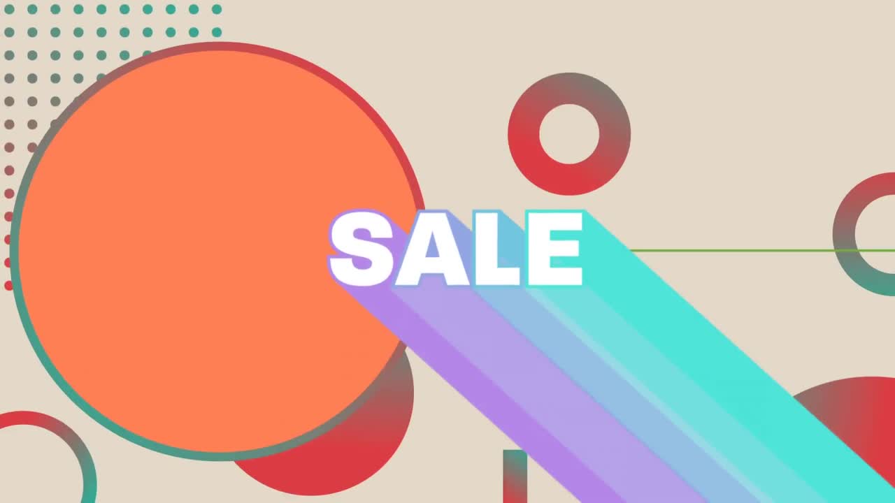 오렌지색 모양의 회색 배경에 다채로운 트레일을 가진 판매 그래픽