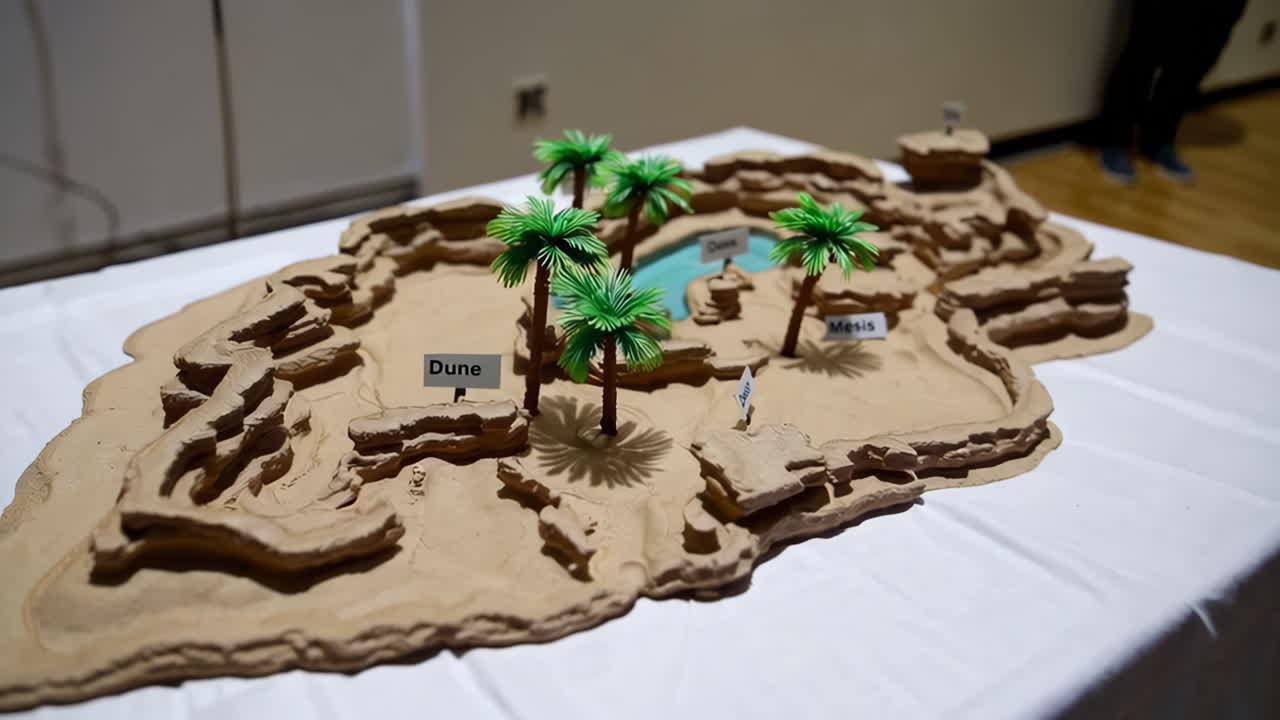 Model of a Desert Landscape with Oases