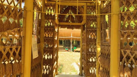 bamboo house with rice straw in thailand