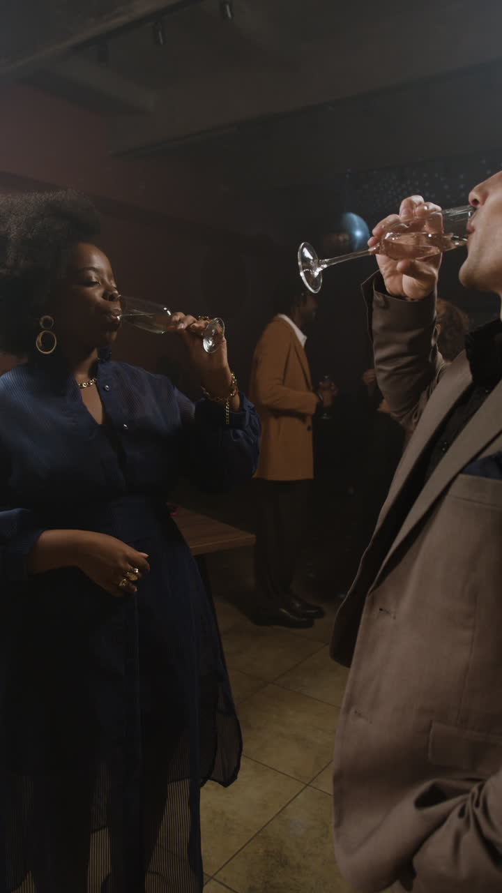 People Toasting with Champagne at a Party