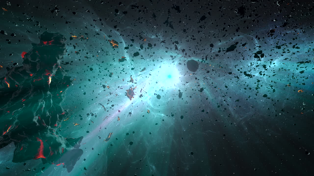 explosión cósmica en el espacio profundo