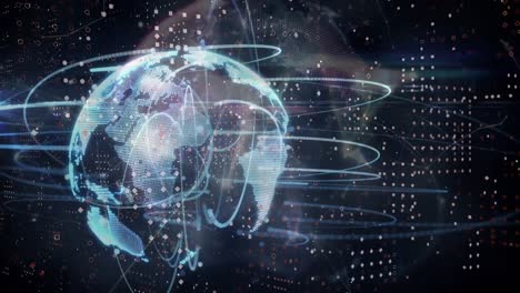 animation of diverse data processing over globe