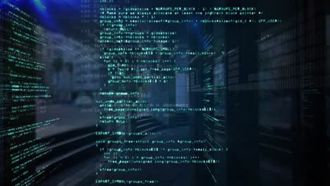 animation of green light spot and data processing against city traffic