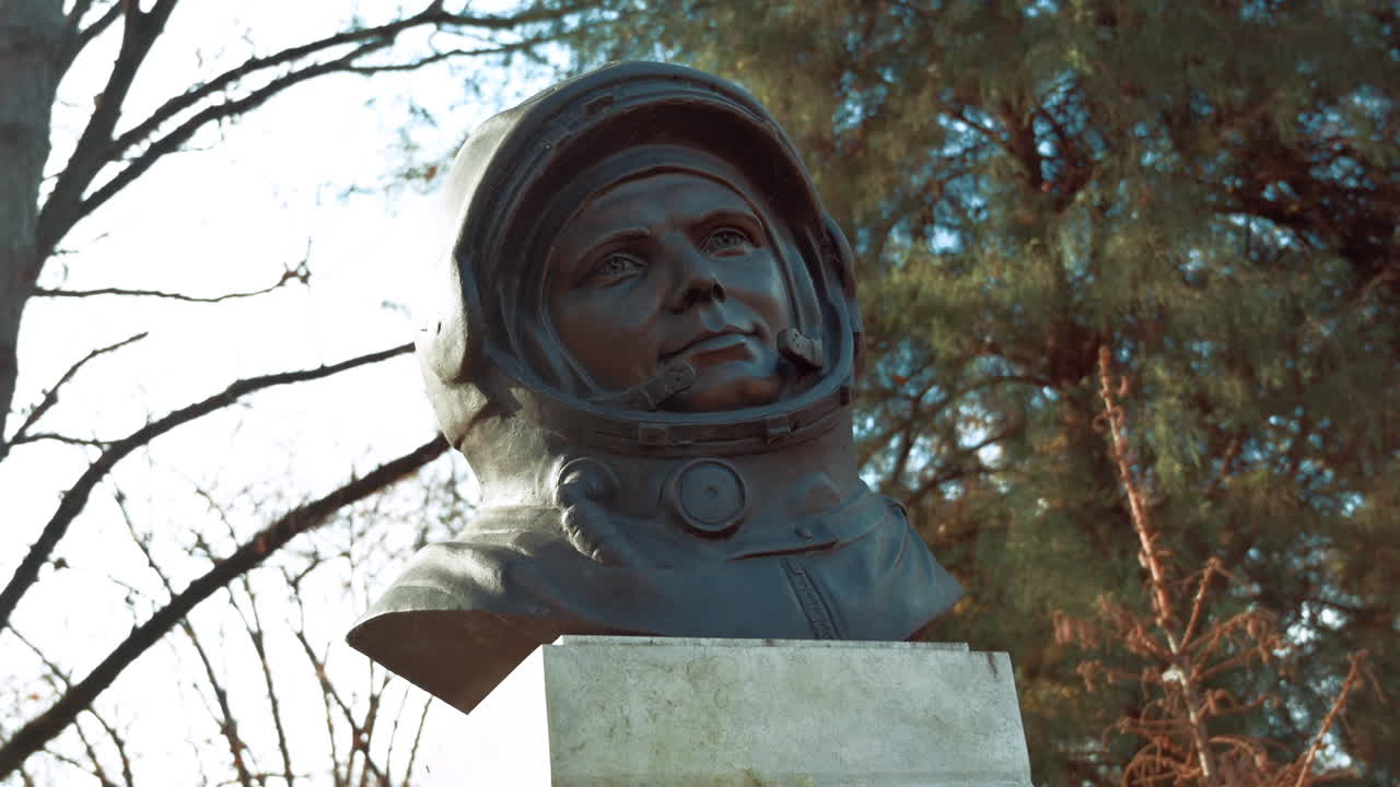 BUCHAREST, ROMANIA - DECEMBER, 2021: Monument of Iurii Gagarin