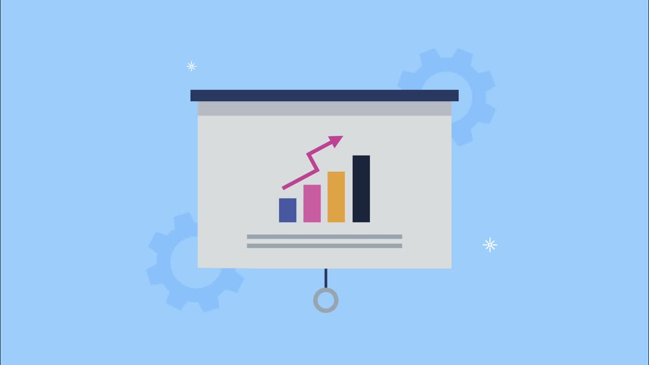 paperboard with statistics bars infographic