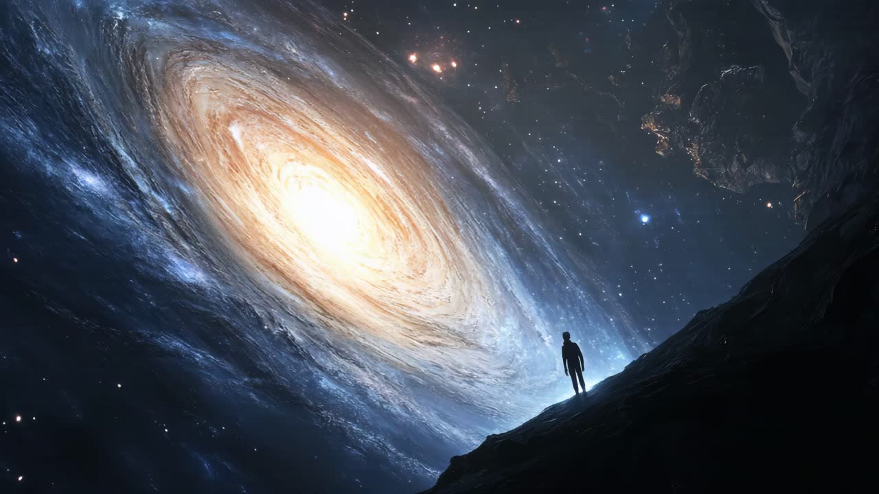 A Person Contemplating the Galaxy