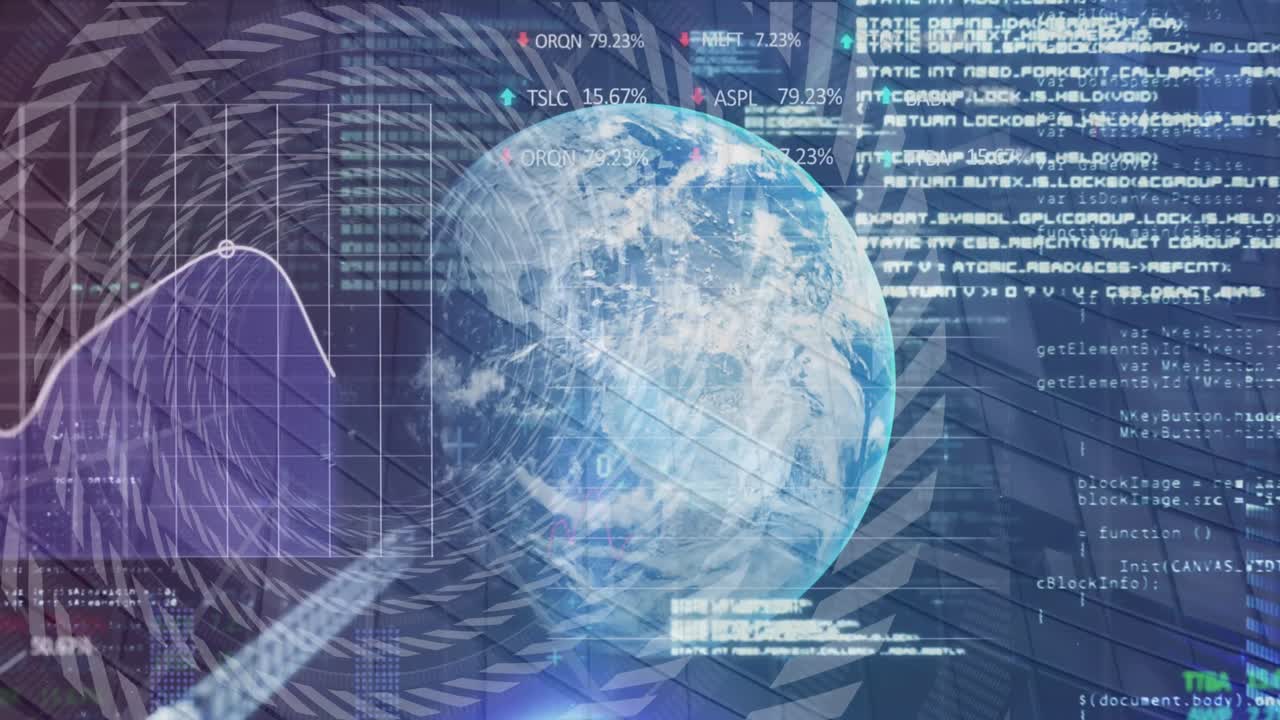 Animation of data processing over globe
