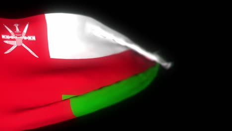 oman flag ,3d animation of waving flag .oman flag waving in the wind. national flag of oman. flag seamless loop animation. 4k high quality, 3d render